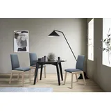 Polsterstuhl STRESSLESS "Laurel", blau (sparrow blau paloma, schwarz), B:57cm H:92cm T:59cm, Leder PALOMA: PALOMA ist ein durchgefärbtes Semianilin-Möbelleder mit natürlicher Narbung., Stühle, Polsterstuhl, Low Back, Größe M, mit abgerundeten Beinen in Schwarz
