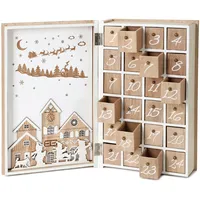 Brubaker Wiederverwendbarer Adventskalender aus Holz zum Befüllen - Merry