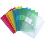 EXXO by HFP 90800 Dokumententasche mit Klettverschluss A6 quer, 10 Stück, farbig sortiert, 160 mm x 120 mm