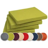 sunnypillow 4er Set Stuhlkissen mit Bindebänder - 40 x 40 x 3 cm - Sitzkissen Outdoor für Stühle/Bänke - Polsterauflage Sitzauflage Gartenkissen für Garten viele Farben zur Auswahl - Grün