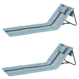 Lex Strandliege Strandmatte Matte Badematte Liege faltbar Tasche gestreift 2er Set : Gestreift
