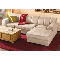 Ecksofa HOME AFFAIRE "Falk klare Linien, elegant und zeitlos, L-Form", beige (creme), B:262cm H:77cm T:159cm, Sofas, mit Federkern und wahlweise mit Bettfunktion