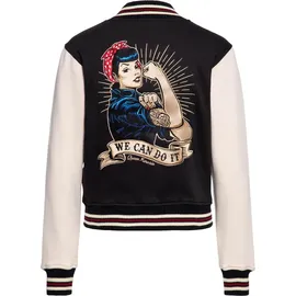 Queen Kerosin College Jacke We Can Do It schwarz XS