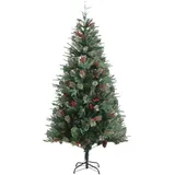 vidaXL Weihnachtsbaum mit Zapfen Grün 225 cm PVC PE