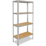 shelfplaza Schwerlastregal Silber, Metall, Rechteckig, 23x155x40 cm, Freizeit, Heimwerken, Werkstatt, Schwerlastregale