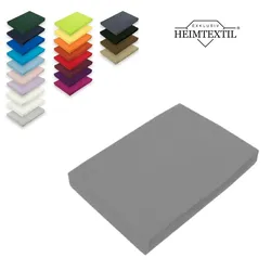 EXKLUSIV HEIMTEXTIL Jersey Spannbettlaken Premium  Marke 120 x 200 cm Grau
