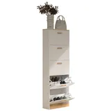VCM Halom XL 5 Klappen 100 x 80 x 35 cm weiß / weiß