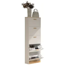 VCM Halom XL 5 Klappen 100 x 80 x 35 cm weiß / weiß