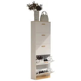 VCM Halom XL 5 Klappen 100 x 80 x 35 cm weiß / weiß