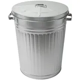 Spetebo Zink Abfalleimer 55 l Silber