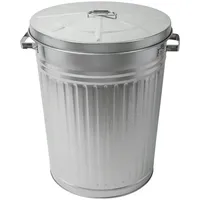 Spetebo Zink Abfalleimer 55 l Silber