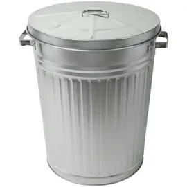 Spetebo Zink Abfalleimer 55 l Silber