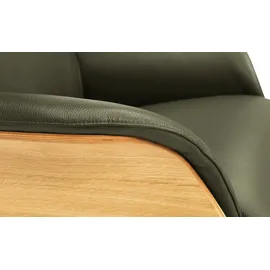 Nils Olsen Drehsessel Frederik Leder/Mikrofaser 78 x 113 x 79 cm Grün mit Relaxfunktion