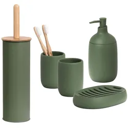 5-teiliges Badaccessoire-Set - Salbeigrün