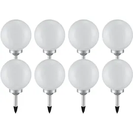 ETC Shop Solarleuchte Kugel weiß, DM 20 cm H 62 cm,