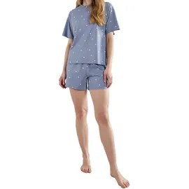 Tom Tailor Shorty Pyjama-Shorts Gepunktet Blau XXL (44)