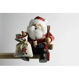 KWO Olbernhau 21210 Räuchermännchen Kantenhocker Weihnachtsmann Größe L, 26 cm