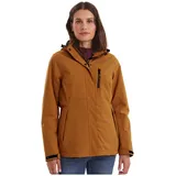 KILLTEC Damen Outdoorjacke Funktionsjacke mit abzippbarer Kapuze KOW 140 WMN Jckt wasserdicht, Winddicht, atmungsaktiv 00684-Karamell 38