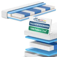 AM Qualitätsmatratzen 1000 Federn 7-Zonen TFK 100 x 220