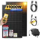 Balkonkraftwerk 1000W/800W Solaranlage Steckerfertig WIFI Komplettset Photovoltaik Anlage 800W, Kabellänge: 5m