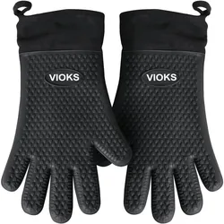 VIOKS Backhandschuhe Ofenhandschuhe Topfhandschuhe Hitzebeständig aus Silikon