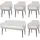 Mendler Esszimmerstuhl HWC-L13 Stoff creme-weiß 4er Set