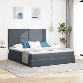 vidaXL Aufbewahrungsbett mit Kopfteil Dunkelgrau 180 x 200 cm Samt