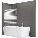 SoGood doporro Duschwand für Badewanne Badewannenaufsatz 120x140cm Duschabtrennung 6mm ESG-Sicherheitsglas teilsatiniert inkl. Nano-beschichtung Badewannenfaltwand