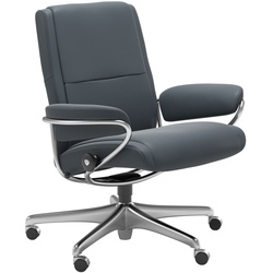 STRESSLESS Bürostuhl Paris Office Low Back Leder Blau Batick Atlantic Blue