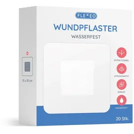 Flexeo Wundpflaster 10 x 10 cm transparent 20 St.