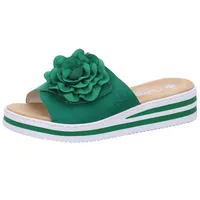 Rieker Pantolette, Sommerschuh, Poolslide, Strandschuh, Keilabsatz, mit Klettverschluss, Gr. 40, smaragd, , 95141623-40