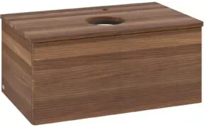 V&B Waschtischunterschrank mit Frontstruktur Antao 80x36x50cm, HL, WBP-farbe w. wal, w. wal