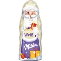 Milka Weihnachtsmann Weiße Schokolade 1 x 90g I Schoko Weihnachtsmann I Weiße Weihnachtsschokolade aus 100% Alpenmilch