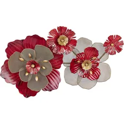 Wandobjekt Blume SCANDIUM Metall Rot 45 cm