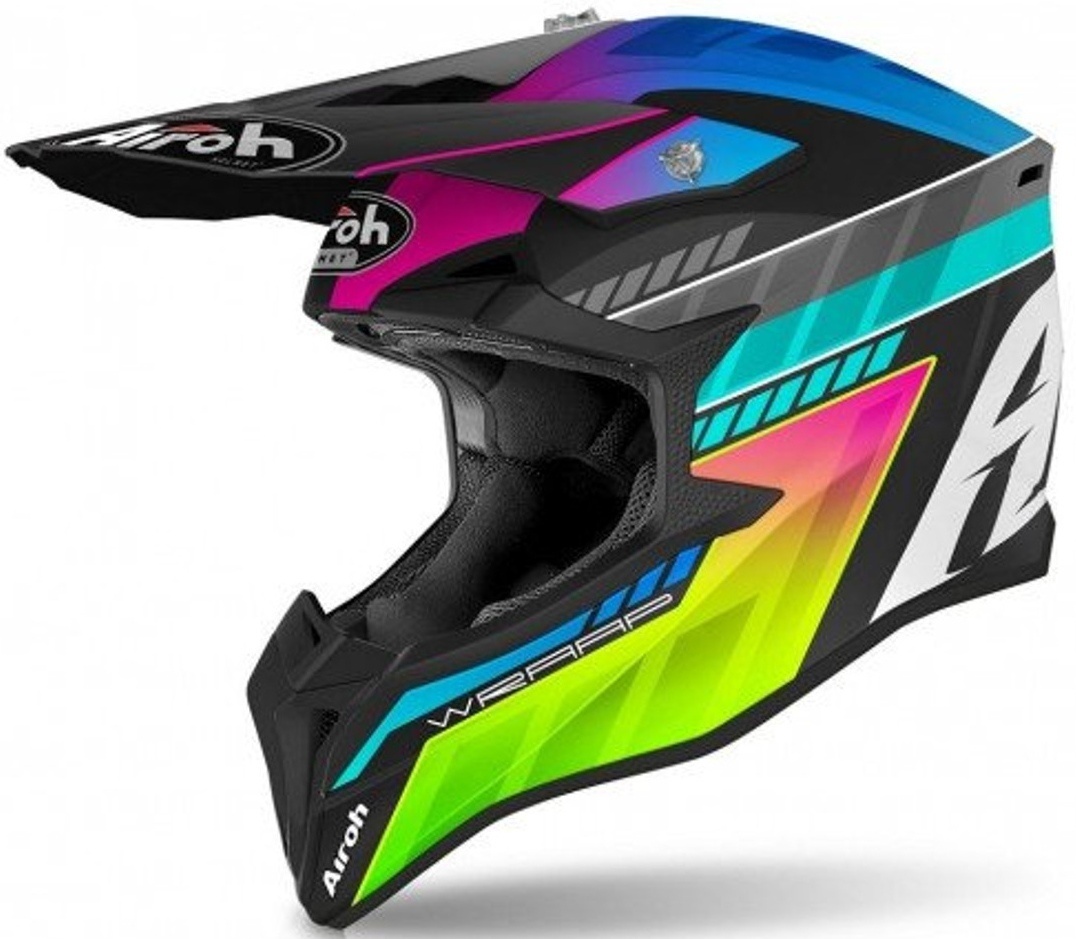 Airoh Wraap Prism Motorcross Helm, veelkleurig, XL