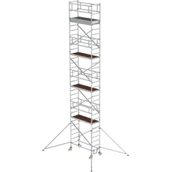 MUNK Aluminium-Rollgerüst mit Ausleger 1,80x0,75m Plattform 10,39m AH