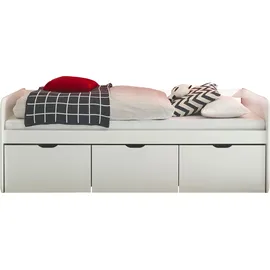 Begabino Stauraumbett Eino 90 x 200 cm Holz lackiert weiß