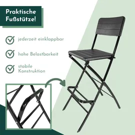 Lemodo klappbare Barstühle 2er Set, mit Fußstütze