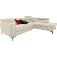 Cotta Ecksofa »Sammy L-Form«, inklusive Kopfstützen-Höhenverstellung, wahlweise mit Bettfunktion beige