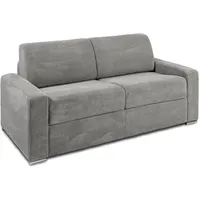 Schlafsofa mit Matratze 3-Sitzer - Liegefläche 140 cm - Matratze 18 cm - Cord - Hellgrau - CALITO