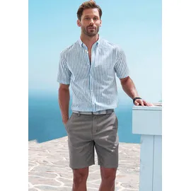 John Devin Kurzarmhemd »Regular Fit,« Streifenhemd mit Button-down-Kragen aus reiner Baumwolle, Gr. S (37/38) N-Gr, blau-gestreift, , 11634037-S N-Gr