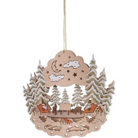 Myflair Möbel & Accessoires Dekoobjekt »Weihnachtsdeko mit LED-Beleuchtung«, aus Holz, Höhe ca. 29 cm, beige