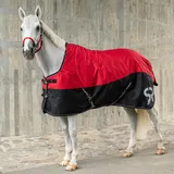 SUNRIDE Stalldecke Helsinki - schwarz/rot - 155 cm
