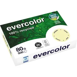 Clairefontaine Kopierpapier Evercolor hellgelb, A4 80 g/qm, aus 100 % Altpapier