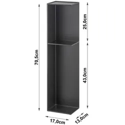 Yamazaki Badregal Toilettenpapier Aufbewahrung für Klopapier WC-Rollen Ersatzrollen Toilettenrollen 17x70x13cm schwarz