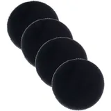 Astra Teppich ASTRA "Elda", schwarz, H:13mm Ø:35cm, Kunstfaser, Teppiche, Teppich, runde Dekofelle im 4 er Set, kuschelweich, Wohnzimmer, Kinderzimmer