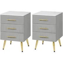 Woltu Nachtschrank 2er Set 40,5 x 41 x 60 cm Grau