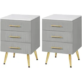 Woltu Nachtschrank 2er Set 40,5 x 41 x 60 cm Grau