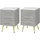 Woltu Nachtschrank 2er Set 40,5 x 41 x 60 cm Grau