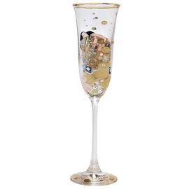 GOEBEL 66926379 Gustav Klimt Sektglas mit Echtgold Dekor und Motiv Die Erfüllung